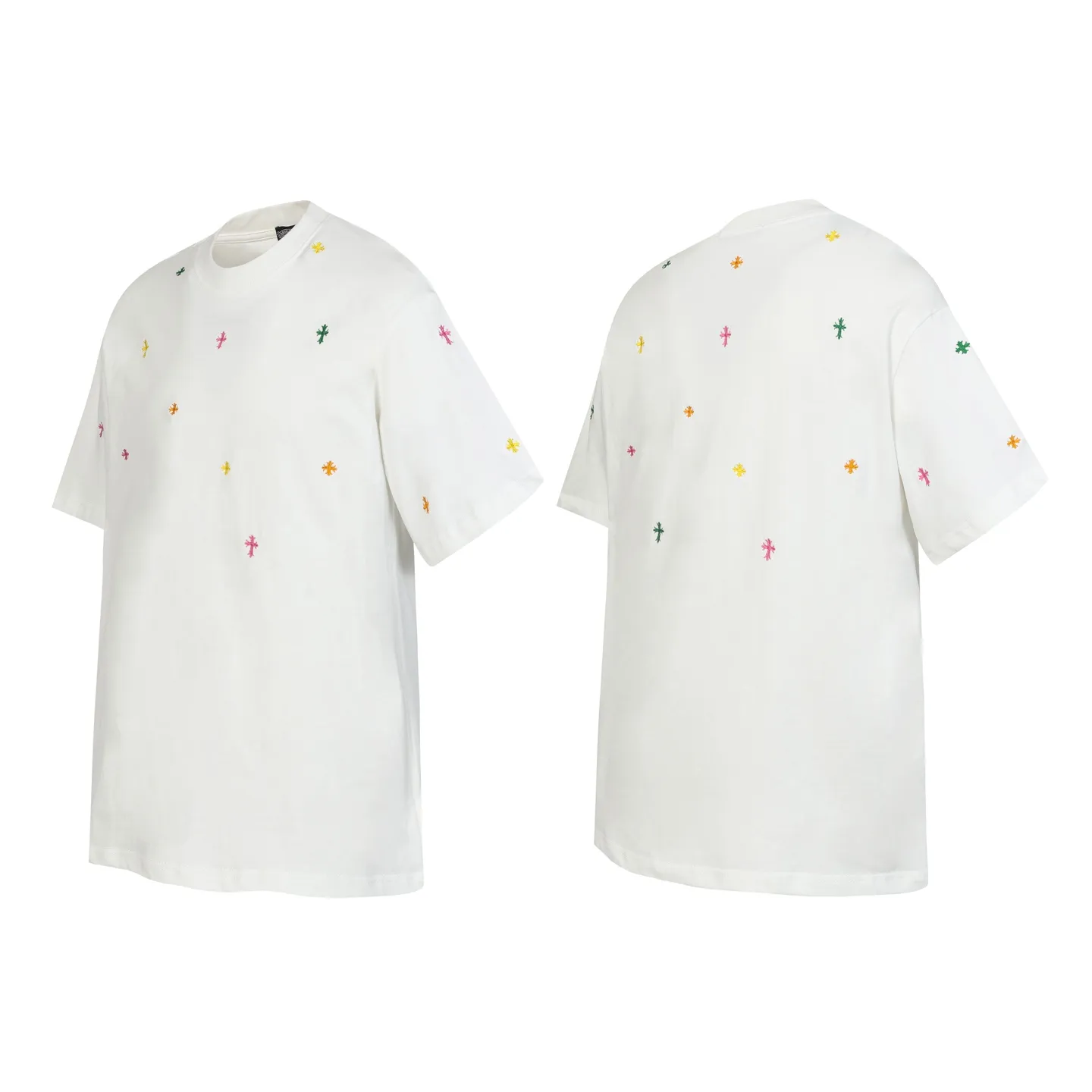 P160 Chrome Hearts CH Chrome Hearts Heavy Industry Horseshoe Sanskrit appliqué embroidered short-sleeved T-shirt. Use imported Tajima machine embroidery. Correct configuration. Black 2025 Chrome Hearts ZP packaging. 260 grams of custom-dyed double yarn cotton. Large version. Loose and stylish. Different from low version, slim and long version, upper body and hip stretch. 100% commitment: top quality. Not fast food. Highest version on the market. Top quality - different from ordinary versions on the market. If you care about quality. You must also respect the price. Absolutely zero after-sales service. The return rate so far is 0. It’s hard not to love the style. - 260g custom-dyed double yarn fabric. - Correct high-density main mark, washed tag, hand-sewn.
